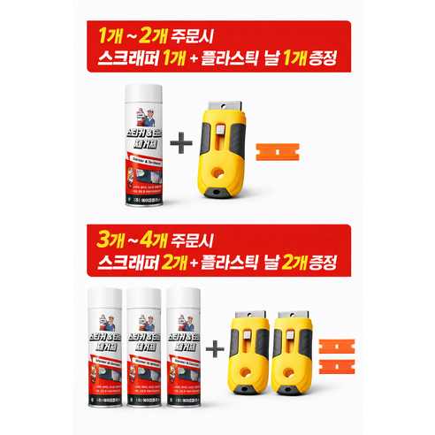 탁월한선택 초강력 스티커제거제 420ml + 전용 스크래퍼 / 프리미엄 타르제거제 접착제 끈끈이 테이프 차량 스티커 등 강력 제거 이미지 2