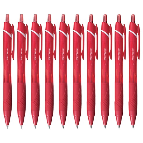 유니볼 제트스트림 유성볼펜 1갑10개입 0.7mm, 레드