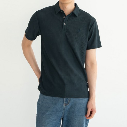 [빅히트패션] 남성 쿨링 엠보싱 여름 냉감 카라 반팔 티셔츠