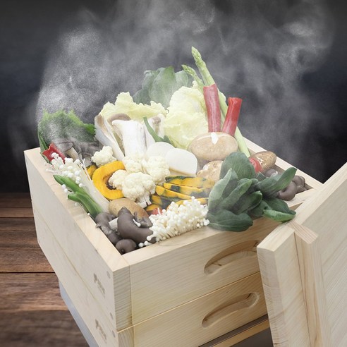 향긋한 편백나무 찜기로 더욱 건강하고 풍성한 우리 집 식탁을 완성하세요.