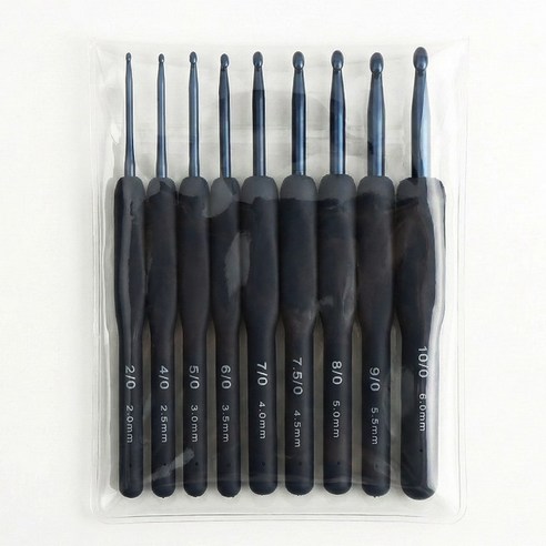 앙플러스 뜨개질 코바늘 9종 세트, 1개, Black