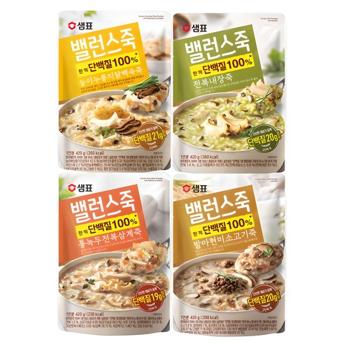샘표 밸런스죽 420g x 4종 세트, 1세트