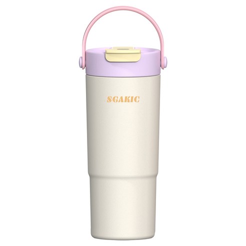 SGAKIC 진공 스텐 빨대 텀블러 보온보냉 차망 밀폐 워터보틀, 1개, 650ml, 화이트