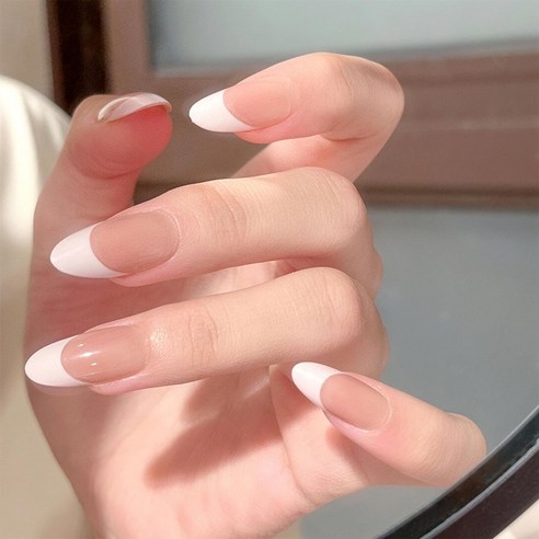오이키 네일아트 붙이는 자연스러운 셀프 네일팁 374, 1개, 화이트 프렌치