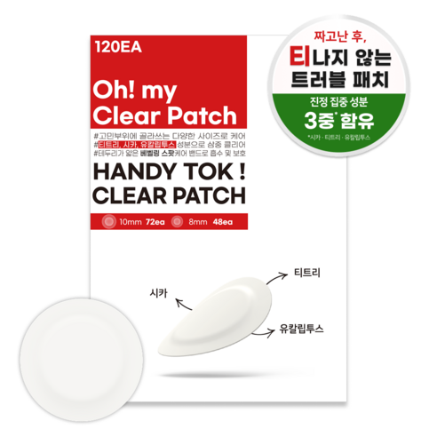 스노우투플러스 핸디 톡 클리어 패치 케이스형 보관 패치, 120개입, 1개