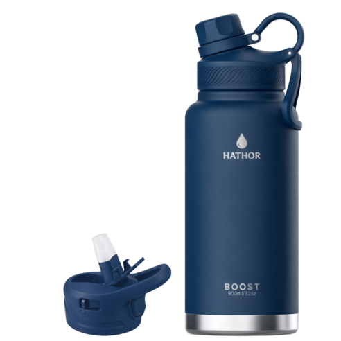 하토르 듀얼리드 텀블러 스테인리스 진공 보온보냉, 1개, 900ml, 딥 네이비