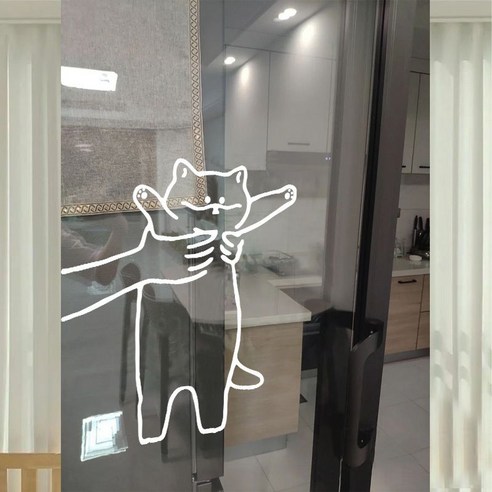 고양이 데코 스티커 창문 자동차 장식, 1개, 화이트-오른쪽-소