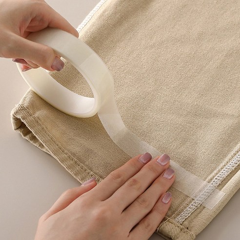 풀로우 바지 기장 옷 수선 테이프 셀프수선 양면테이프부착형, 1개, 화이트 1cm x 10M