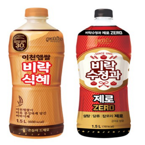 팔도 이천햅쌀식혜 비락수정과제로, 1.5L, 2개
