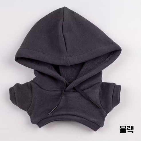 모카돌 10cm 15cm 20cm 솜인형 옷 심플 후드티, 블랙, 10cm 솜인형, 1개