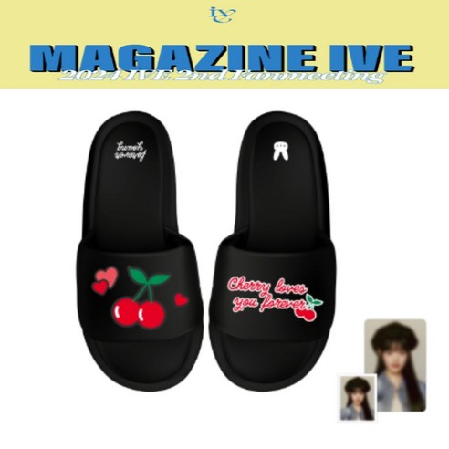 2024 IVE 2nd Fanmeeting MAGAZINE IVE - 슬리퍼 L SIZE(장원영/JANGWONYOUNG), 검은색, .