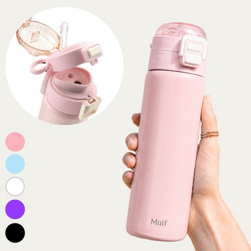 페이버 마카롱 텀블러 원터치 빨대 진공, 딸기우유, 1개, 500ml