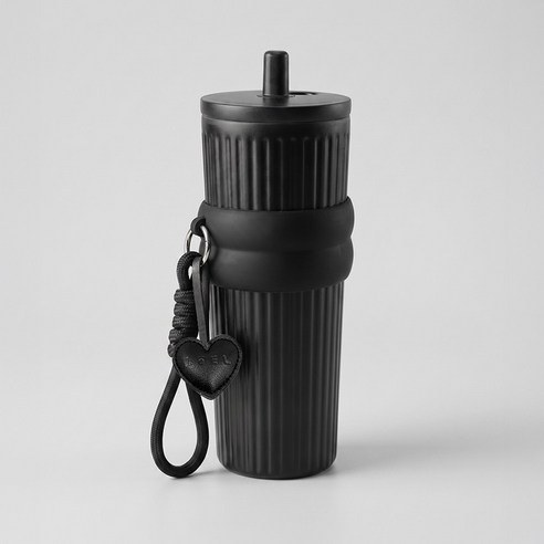 르엘 캔디팝 팝업 빨대 대용량 보온 보냉 세라믹 텀블러, 1개, 750ml, 매트블랙