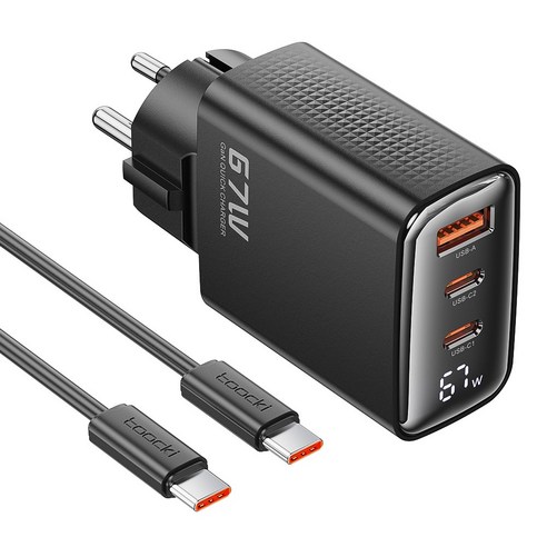 Toocki GaN PPS 67W 3포트 접지형 디스플레이 초고속 멀티충... 개봉기 | 실사용 후기 썸네일