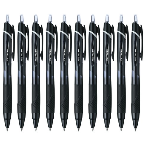 유니볼 제트스트림 유성볼펜 1갑10개입 0.7mm, 블랙
