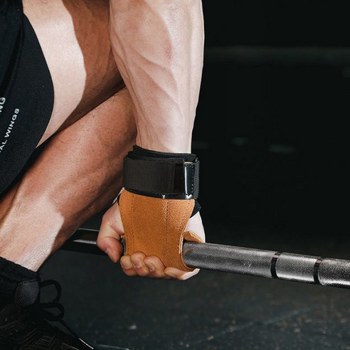 라이프엠디 소가죽 헬스 스트랩 손목 보호 그립 양손 세트 가죽 프로 파워 미끄럼 굳은살 방지 리프팅 손목보호대 이미지 3