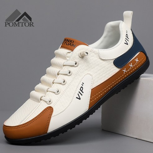 POMTOR 남성 미끄럼방지 발편한 편안한 밴딩 슬립온 신발 운동화 스니커즈