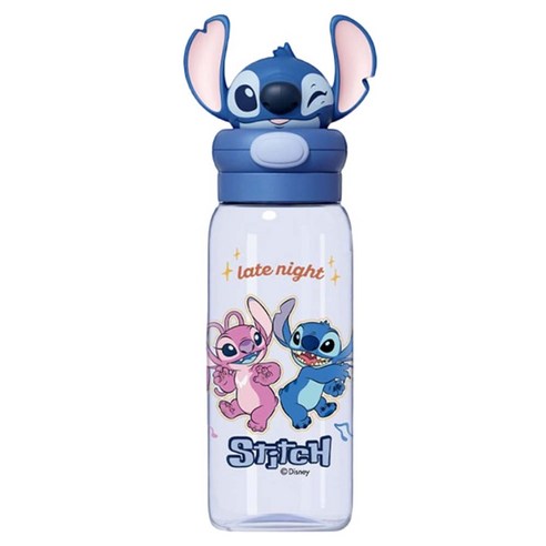 StarR 입체 동물 캐릭터 휴대용 PP 콜드컵, 블루 외계 생명체, 1개, 550ml