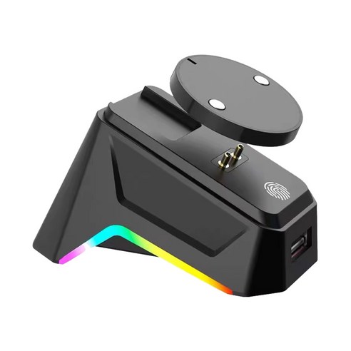 로지텍 지슈스 지슈라2 덱스 미니 레이저 마우스 호환 g pro x2c 무선 충전독 거치대, 블랙, RGB Light effect