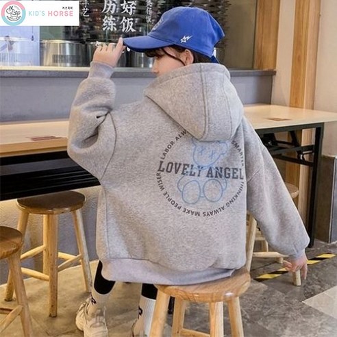 키즈목마 여아용 떠불기모 안감 후드자켓 집업 주니어 후드티 아우터 후리스071