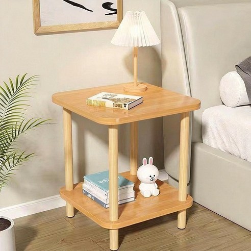 Veralool 2단 침대 거실 소파 사이드 테이블 틈세 수납 선반 진열장 베드 협탁 티테이블 높이53CM, 원목40*40*53cm