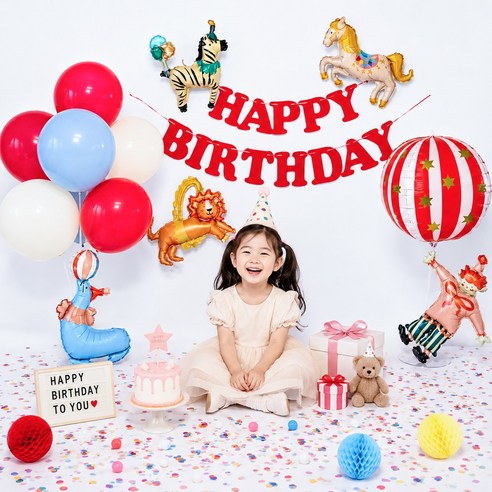 파티에진심인사람들 서커스 생일 파티 풍선, 1개, 풀세트