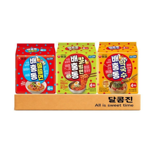 [달콤진] 농심 배홍동 쫄쫄면 + 칼빔면 + 막국수 3종