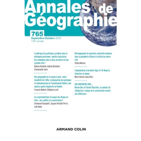(영문도서)Annales de géographie - N°765 5/2024 Paperback, Armand Colin, English, 9782200935924