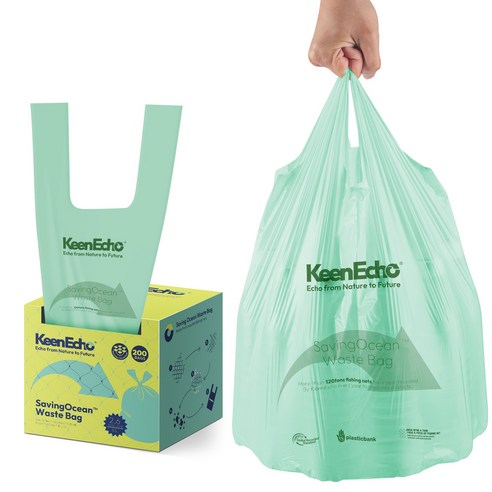 KeenEcho 초록빛 미니 손잡이 쓰레기봉투 무향 HDPE 누수방지 찢어짐방지 주방 침실 욕실 화장실 사무실용, 10L, 200개