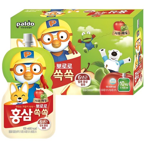 팔도 뽀로로 홍삼쏙쏙 사과매실 100ml, 10개 맛있게 먹은 솔직 후기 썸네일