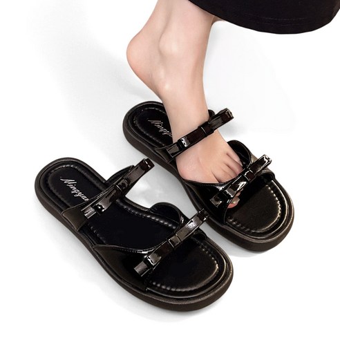 Modern Fashion 여성 리본 포인트 스트랩 슬리퍼 샌들 F70