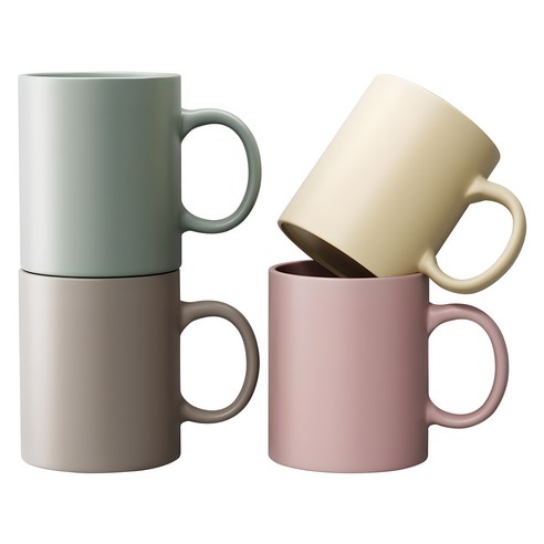 키에 베이직 무지 파스텔 머그컵 4종 세트 350ml 솔직 후기 | 실사용자 리뷰 분석 - 상품 이미지 1