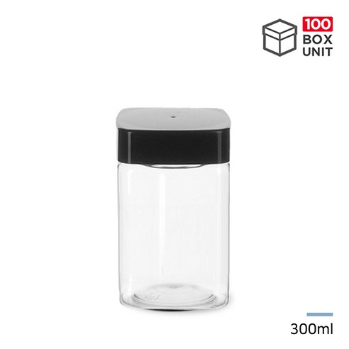 페트용기 팜스사각 300ml 다용도 플라스틱 팜스용기, 300ml 블랙캡 (1개), 1개