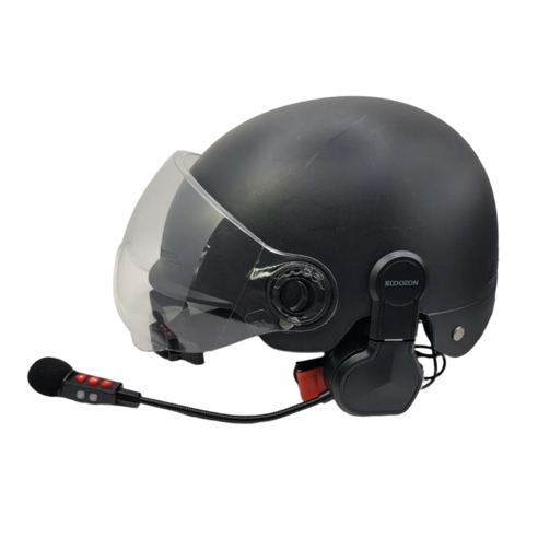 스쿠존 H3 오토바이 헬멧 블루투스 이어폰 라이더 반모헬멧 배달용 무선 헤드셋 자전거 하이바 이미지 3