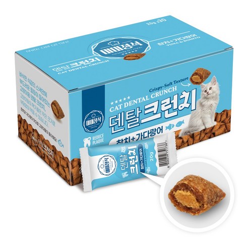 미미정식 덴탈 시리얼 고양이간식, 30개, 20g, 참치+가다랑어