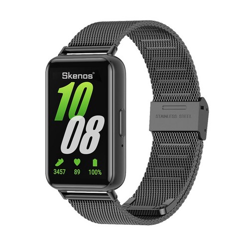 SKENOS 갤럭시 핏3 메탈스트랩 밀레니즈 루프 밴드 Galaxy Fit 3, 버클형, 블랙, 1개