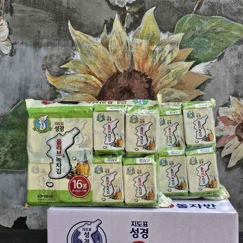 지도표 성경 녹차김 도시락김 4g x 16봉 x 2개 (32봉)