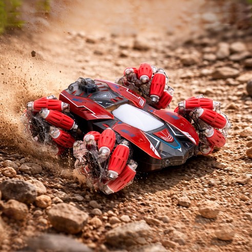 썬더 스핀 RC카 덤블링 전 후 좌 우 이동 무선조종 장난감 RC CAR, 1개, 썬더 스핀 RC카 레드