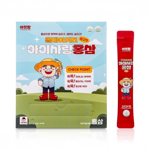 아잇팜 올데이 키즈 아이사랑 홍삼, 1개, 100정