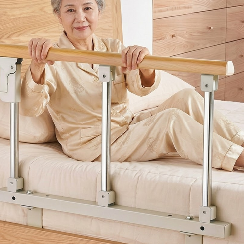 바디플로우 침대 안전가드 낙상방지 노인침대 안전가드, 베이지 3단