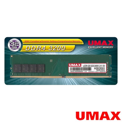 UMAX DDR4 3200 32GB 桌上型電腦記憶體高速低延遲適用於第九代以上CPU