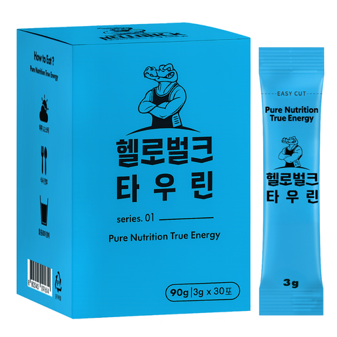 헬로벌크 타우린 피로회복 비타민C 카페인제로 레몬맛, 1박스, 30회분