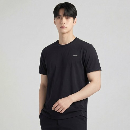 디스커버리 남성 냉감 기능성 우븐 오버핏 반팔 티셔츠