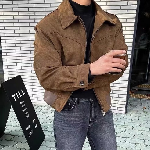 스타일닥터 데일리룩 스웨이드자켓 가을 패션 자켓 빅사이즈 남자자켓 클래식 라이더자켓 바람막이 점퍼