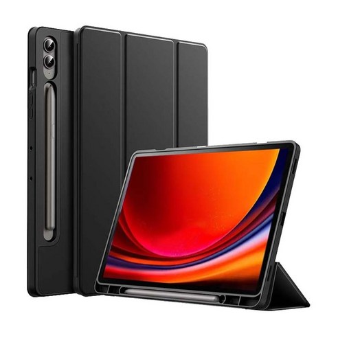 갤럭시탭S9 FE 플러스 울트라 호환 커버 S펜수납 케이스 SM-X510N X516N X610N X616N X710N X716N X810N X816N X910N X916 케이스나라, 검정