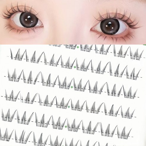 아토포스 노글루 속눈썹 포인트 아이돌 속눈썹 내추럴 투명라인 9-11mm, 1개, 블랙