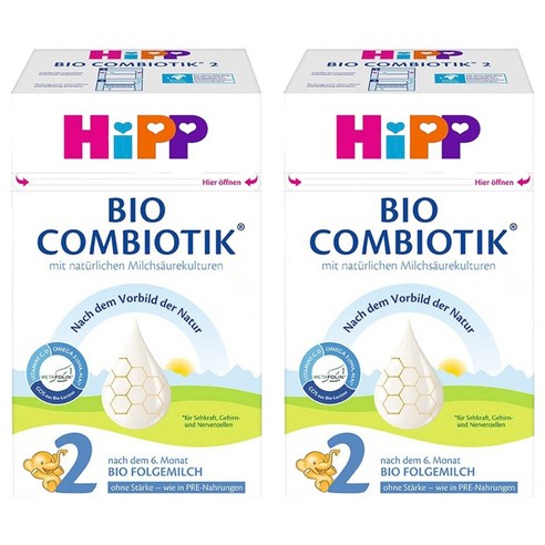 Hipp Bio Combiotic 독일직구 힙 비오 콤비오틱 2단계 분유 600g 2팩, 600g, 2개 - 일반분유