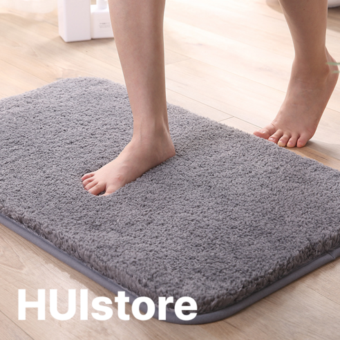 HUIstore 빨아쓰는 호텔 욕실 발매트, 그레이