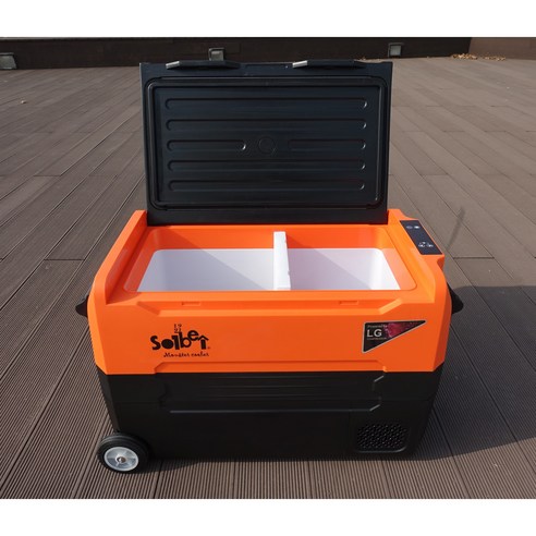 [솔베이 32주년 기념 특별할인+선물] 몬스터 듀얼 오렌지 LG 컴프레셔 45L DC12V 24V 차량용 냉장고 대용량 캠핑 냉장고냉동고 이미지 2