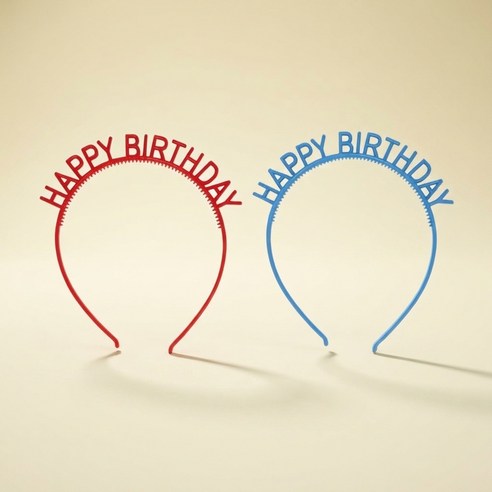 두온달 레드 생일머리띠 해피버스데이 파티 헤어밴드 레드 이벤트머리띠, 1개